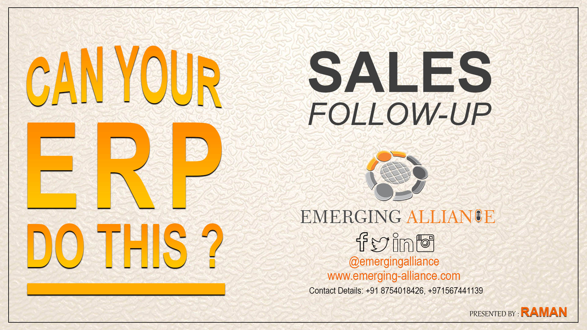 sales follow up with erp software