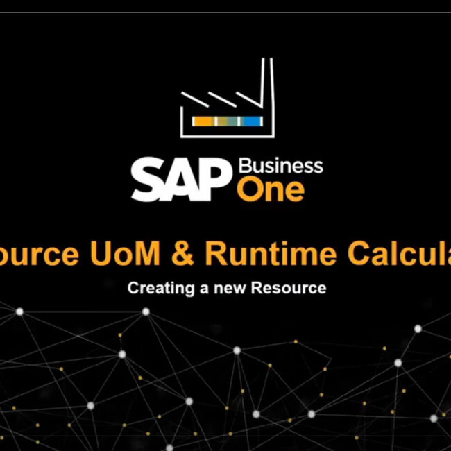 resource unit of measure runtime calculation - SAP B1