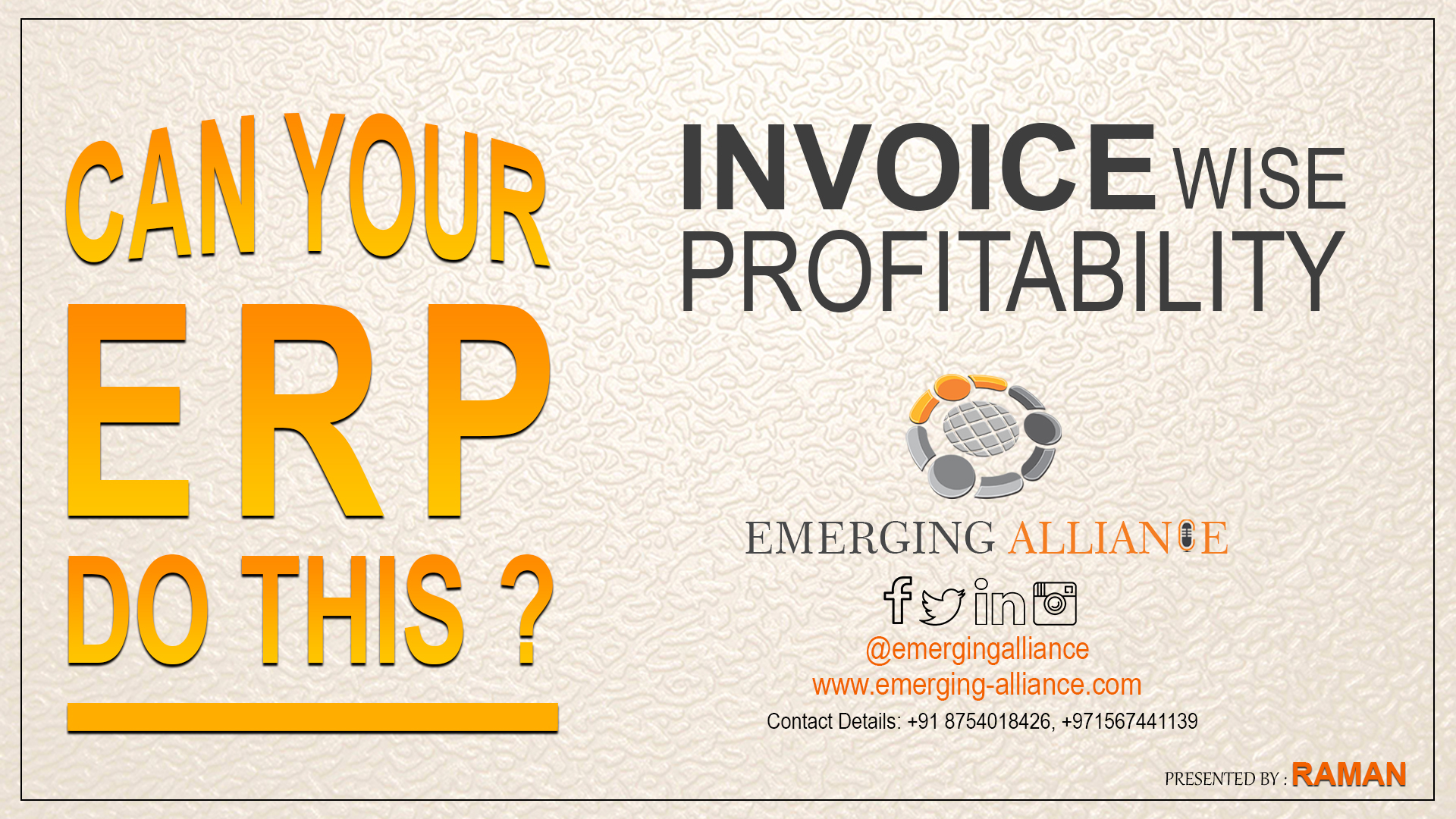 invoice wise profitability with erp