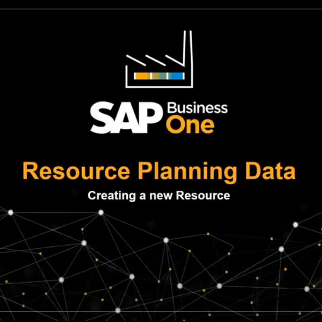 SAP B1 RESOURCE PLANNING DATA