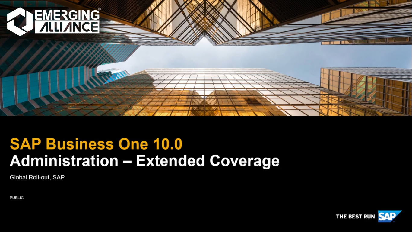 SAP Business One Administration -extended coverage