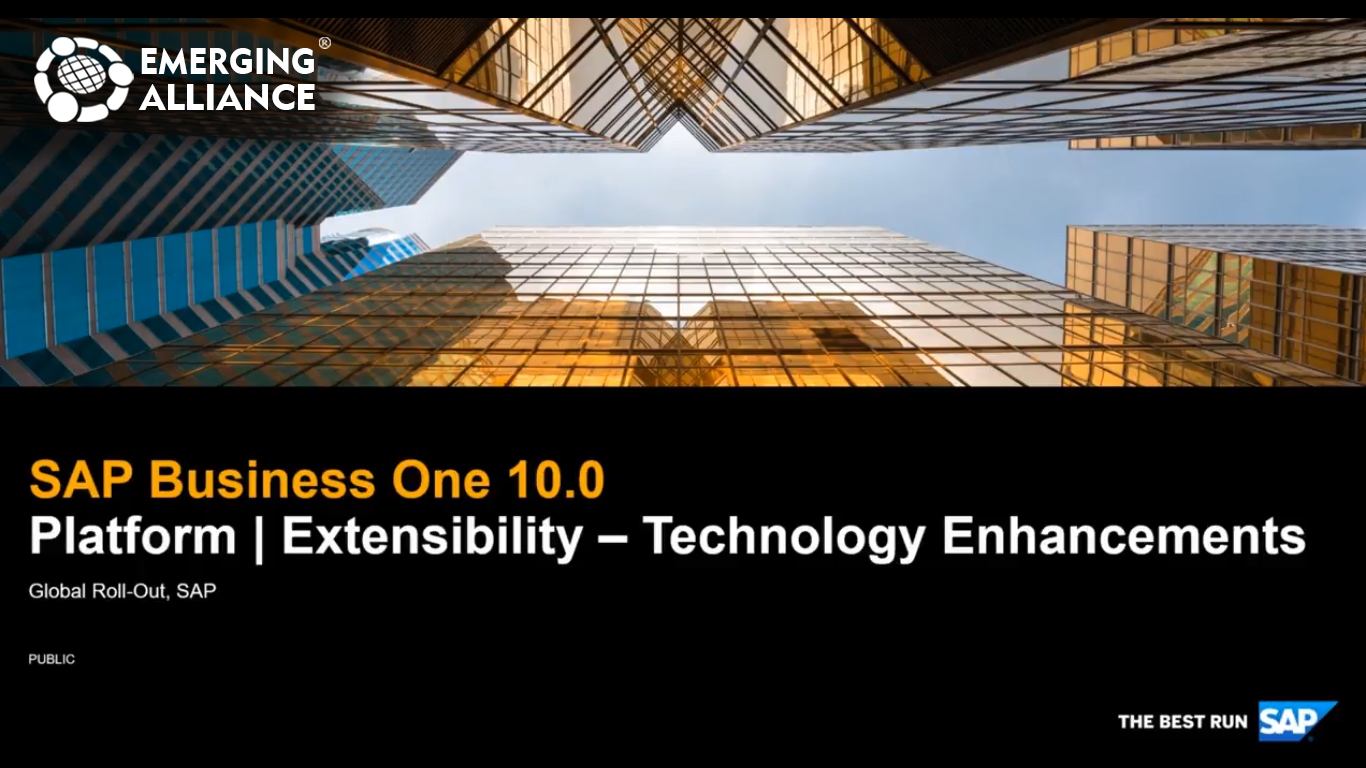 SAP B1-10.0 PLATFORM AND EXTENSIBILITY