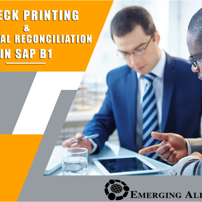 CHECK PRINTING AND INTERNAL RECONCILIATION in SAP Business One