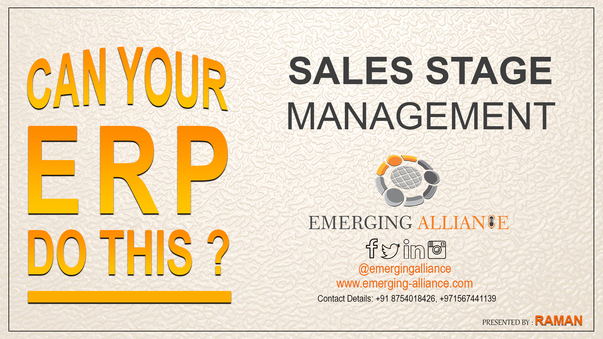 sales stage management - ERP Cloud