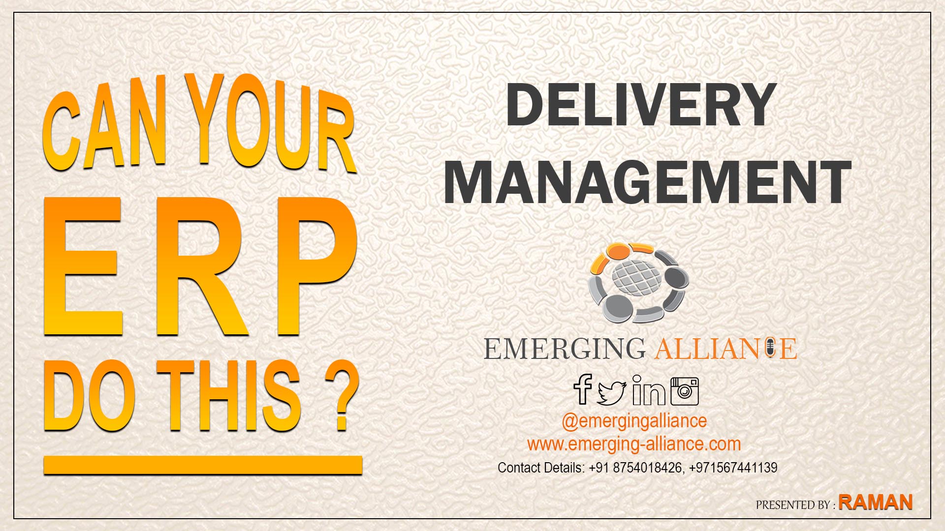 Can your ERP do delivery management