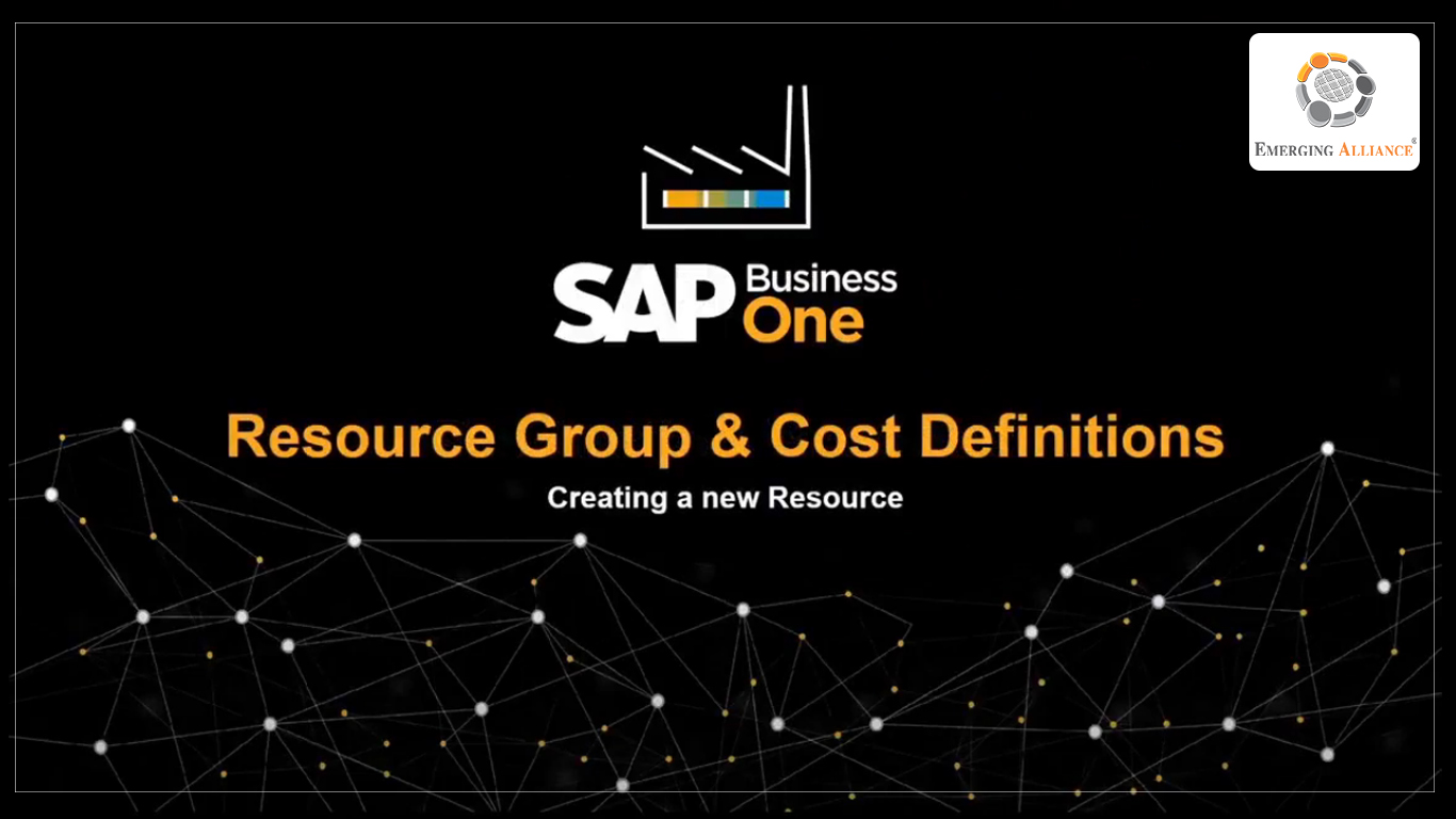 resource group & cost definition - SAP B1