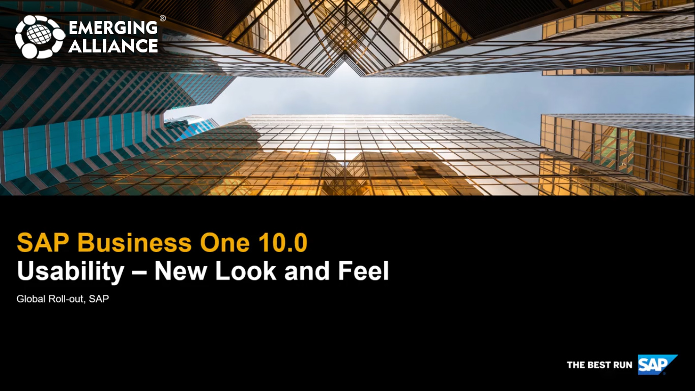 SAP Business One - Usability series new look and feel