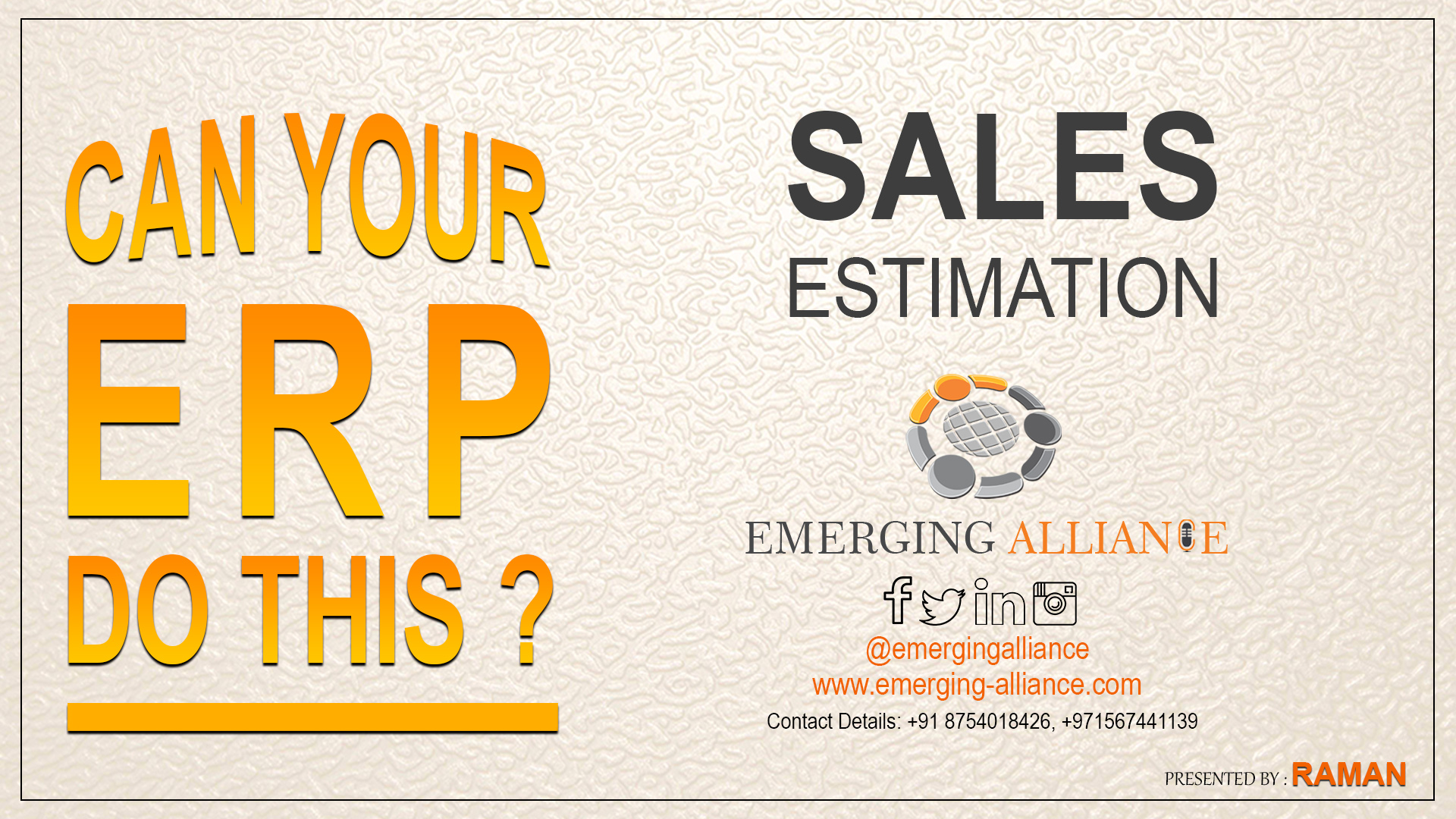 sales estimation with erp