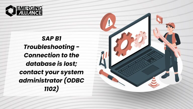 SAP B1 Troubleshooting - Connection to database is lost; contact your ...