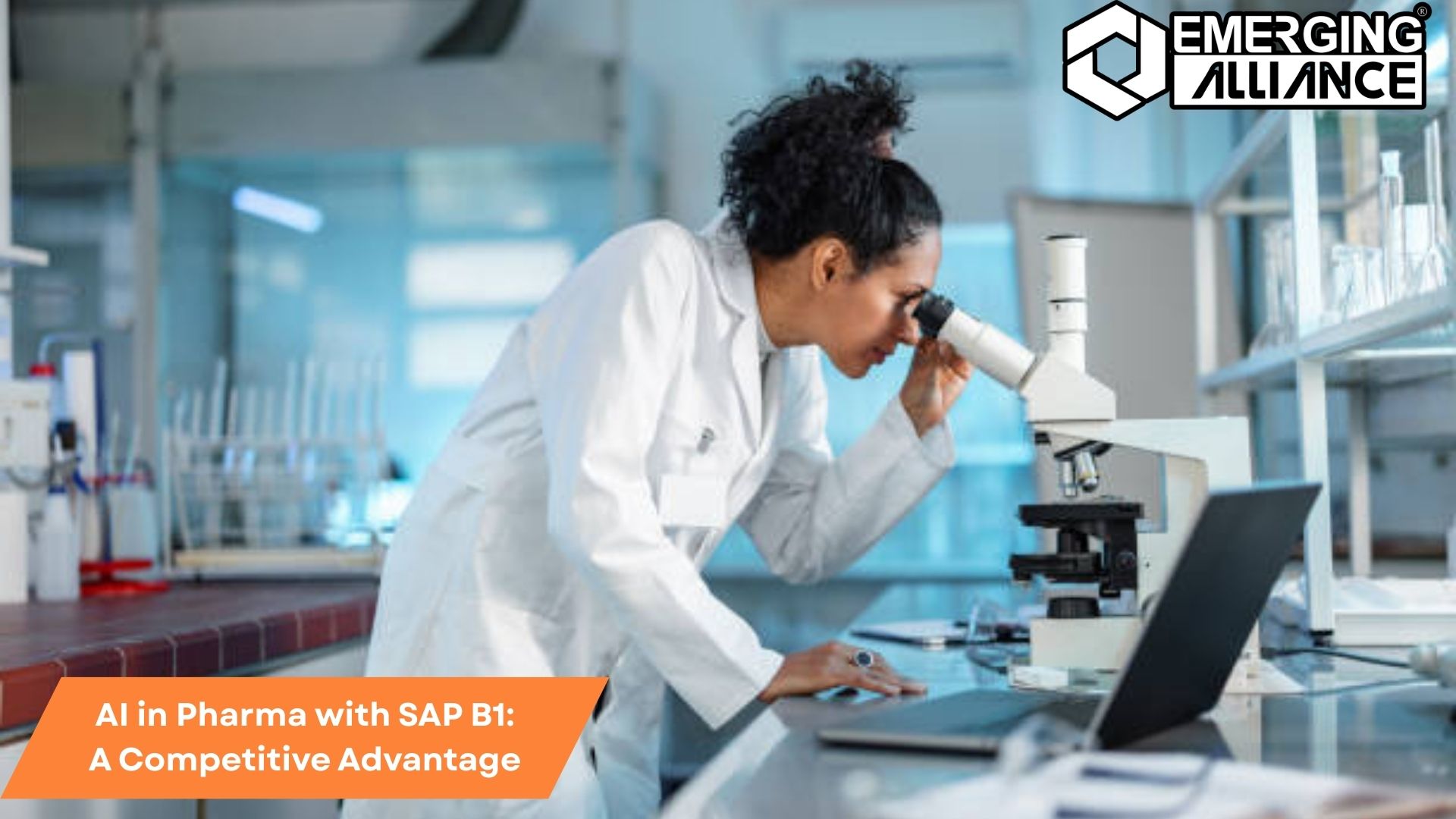 Pharmaceutical professionals analyzing AI-driven SAP B1 dashboard for smarter operations and competitive advantage.