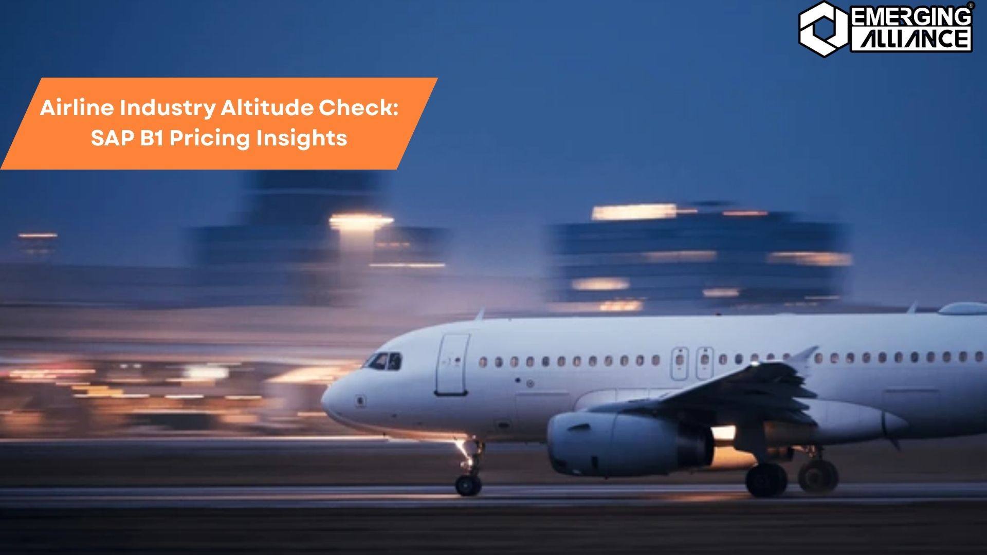 Airline industry aircraft with data overlay representing SAP B1 pricing insights and cost optimization.