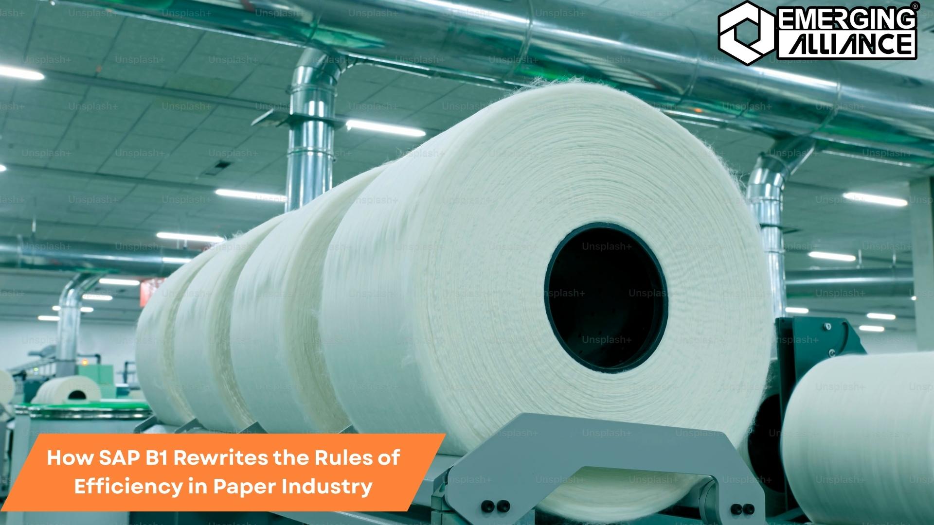 SAP B1 dashboard displayed in a paper manufacturing plant, optimizing production and workflow efficiency in the Paper Industry.