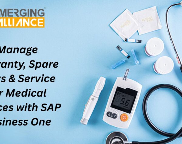 Dashboard view of SAP Business One tracking medical device warranties, spare parts, and after-sales service.