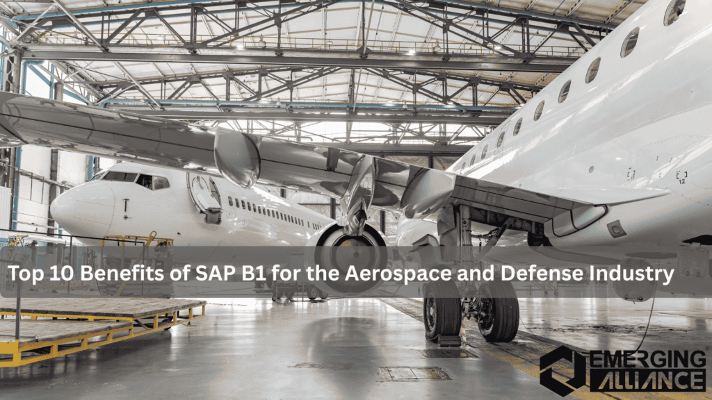 Aircraft maintenance hangar showing SAP B1 benefits for the aerospace and defense industry.