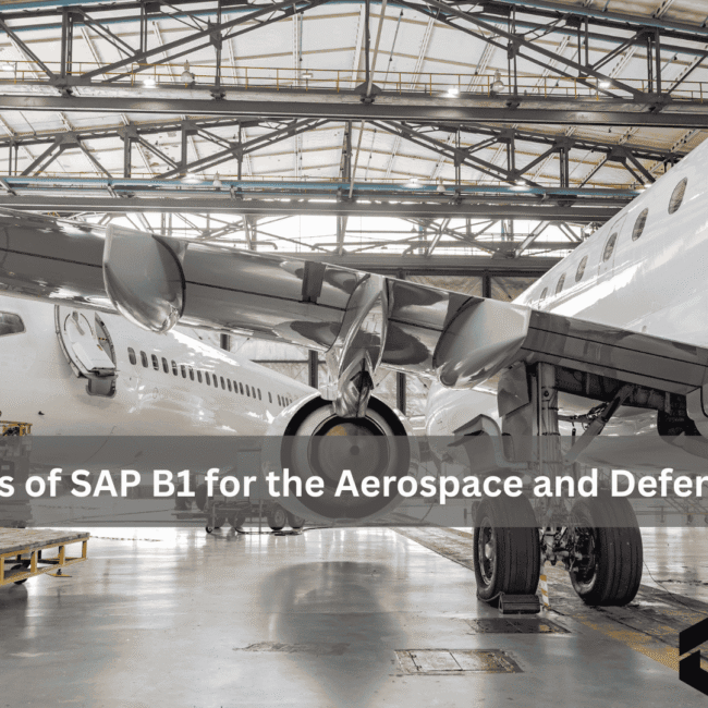 Aircraft maintenance hangar showing SAP B1 benefits for the aerospace and defense industry.