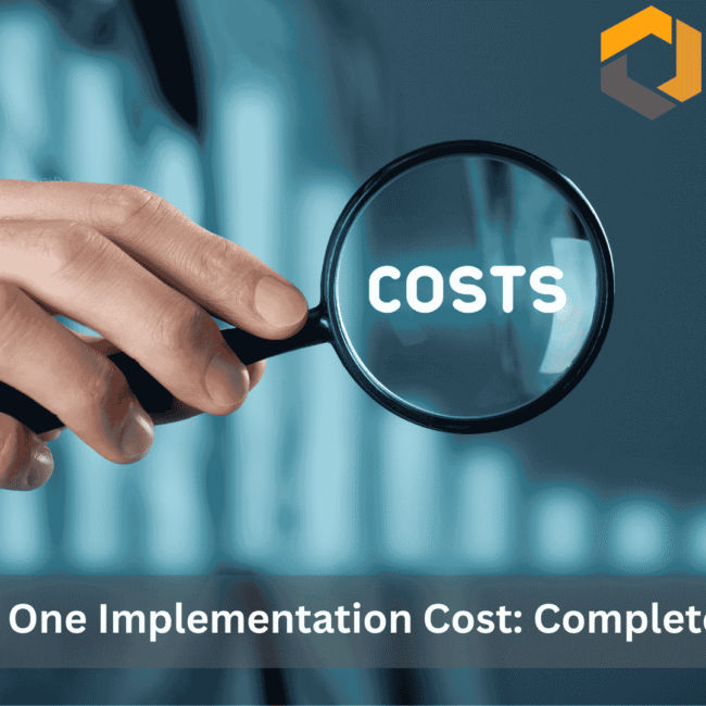 Business team analyzing SAP Business One implementation cost on a digital dashboard for ERP planning in 2025