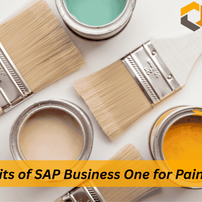 SAP Business One ERP dashboard for paint manufacturers showing production, inventory, and sales control