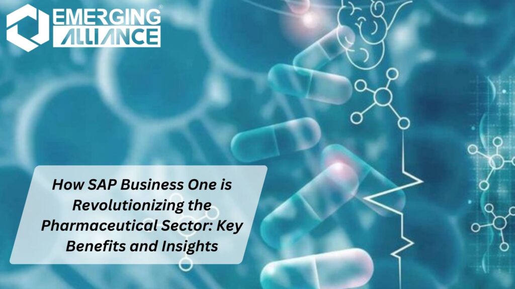 SAP Business One Pharma dashboard showing real-time pharma reporting and quality management