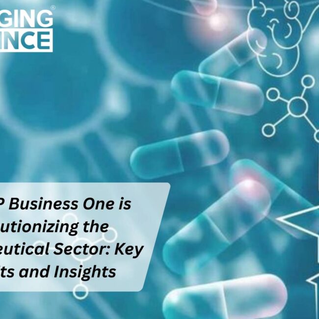 SAP Business One Pharma dashboard showing real-time pharma reporting and quality management