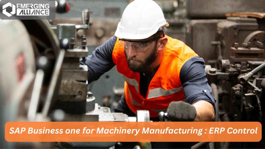 SAP Business one for Machinery Manufacturing ERP dashboard showing production and project control