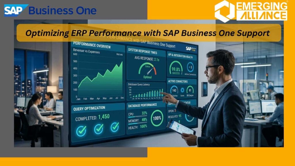 Improve business efficiency with SAP B1 Support services from Emerging Alliance for SAP Business One ERP solution optimization.