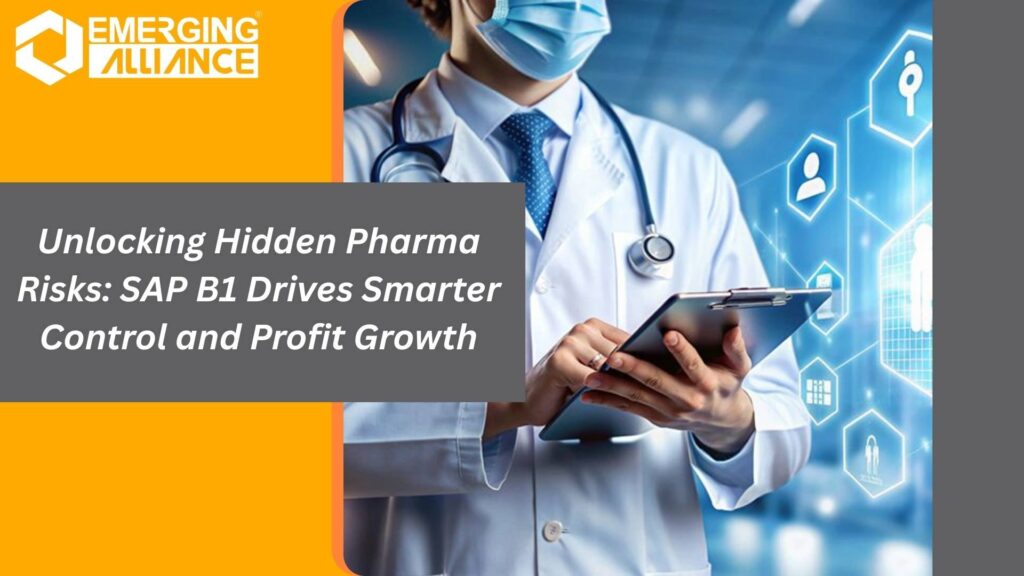 SAP B1 Pharma dashboard showing batch tracking, quality control, and regulatory compliance monitoring