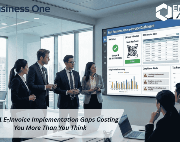 SAP B1-e-invoice system showing IRN generation, QR code validation and Invoice Registration Portal integration