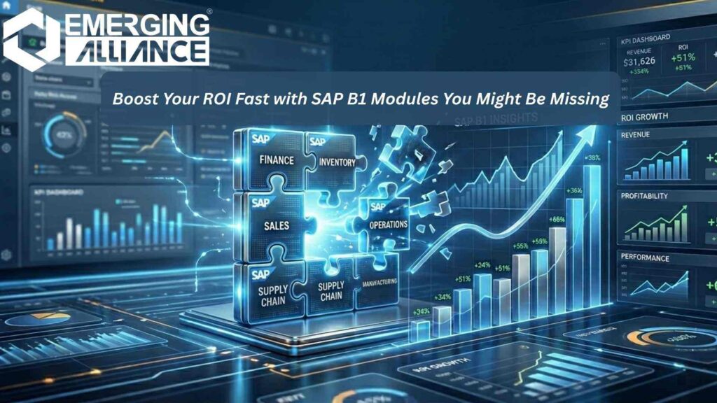 Illustration of business growth and ROI improvement using SAP B1 Modules
