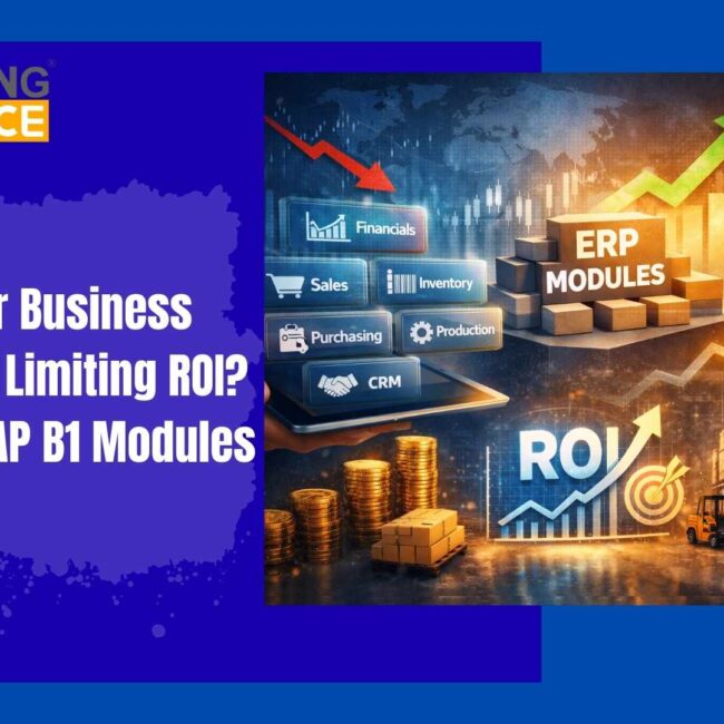 SAP Business One modules dashboard showing finance, inventory, and analytics for ERP ROI optimization