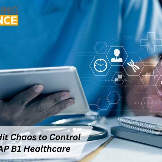 SAP Business One healthcare dashboard showing batch tracking, audit trails, and compliance reporting