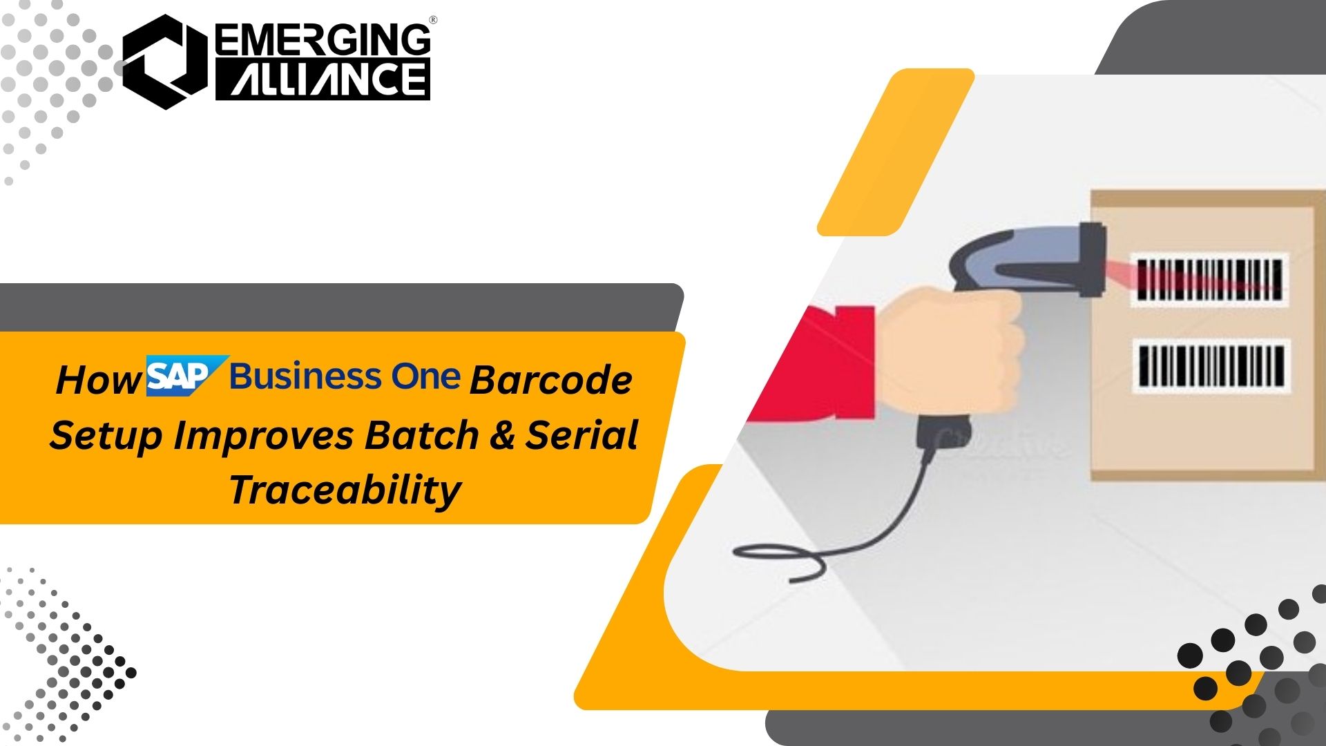 SAP B1 barcode scanning system showing batch and serial inventory traceability in warehouse operations