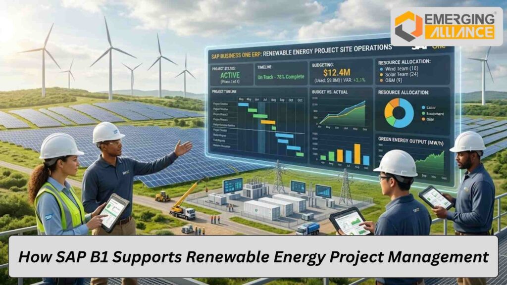 SAP B1 dashboard managing renewable energy projects and assets efficiently