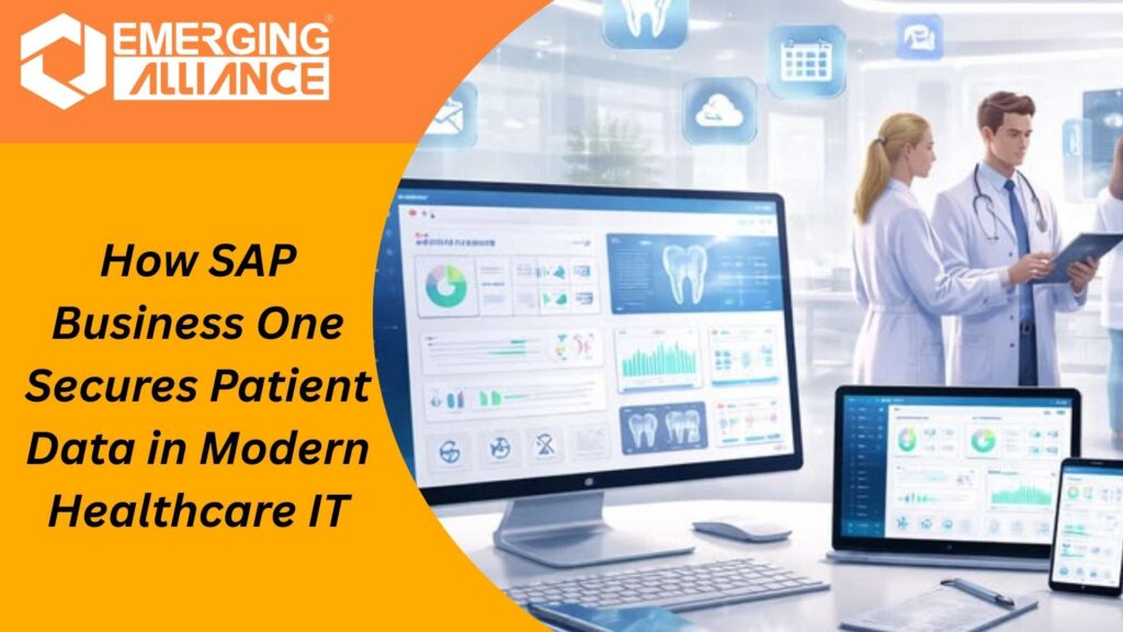 SAP Business One Healthcare system dashboard managing patient data securely in hospital ERP platform
