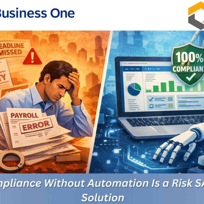 SAP B1-HRMS payroll automation dashboard showing statutory compliance and payroll validation.