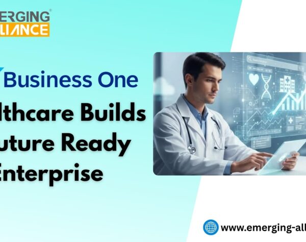 SAP Business One healthcare dashboard showing patient data, financial insights, and operational analytics