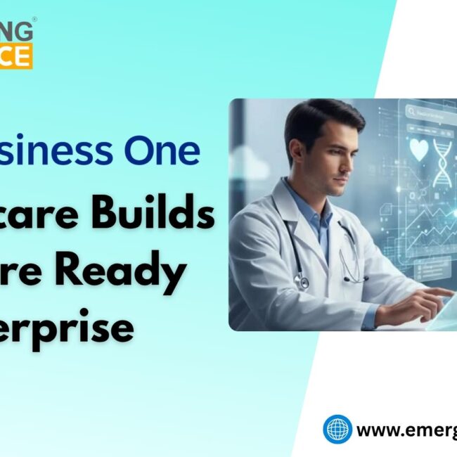 SAP Business One healthcare dashboard showing patient data, financial insights, and operational analytics