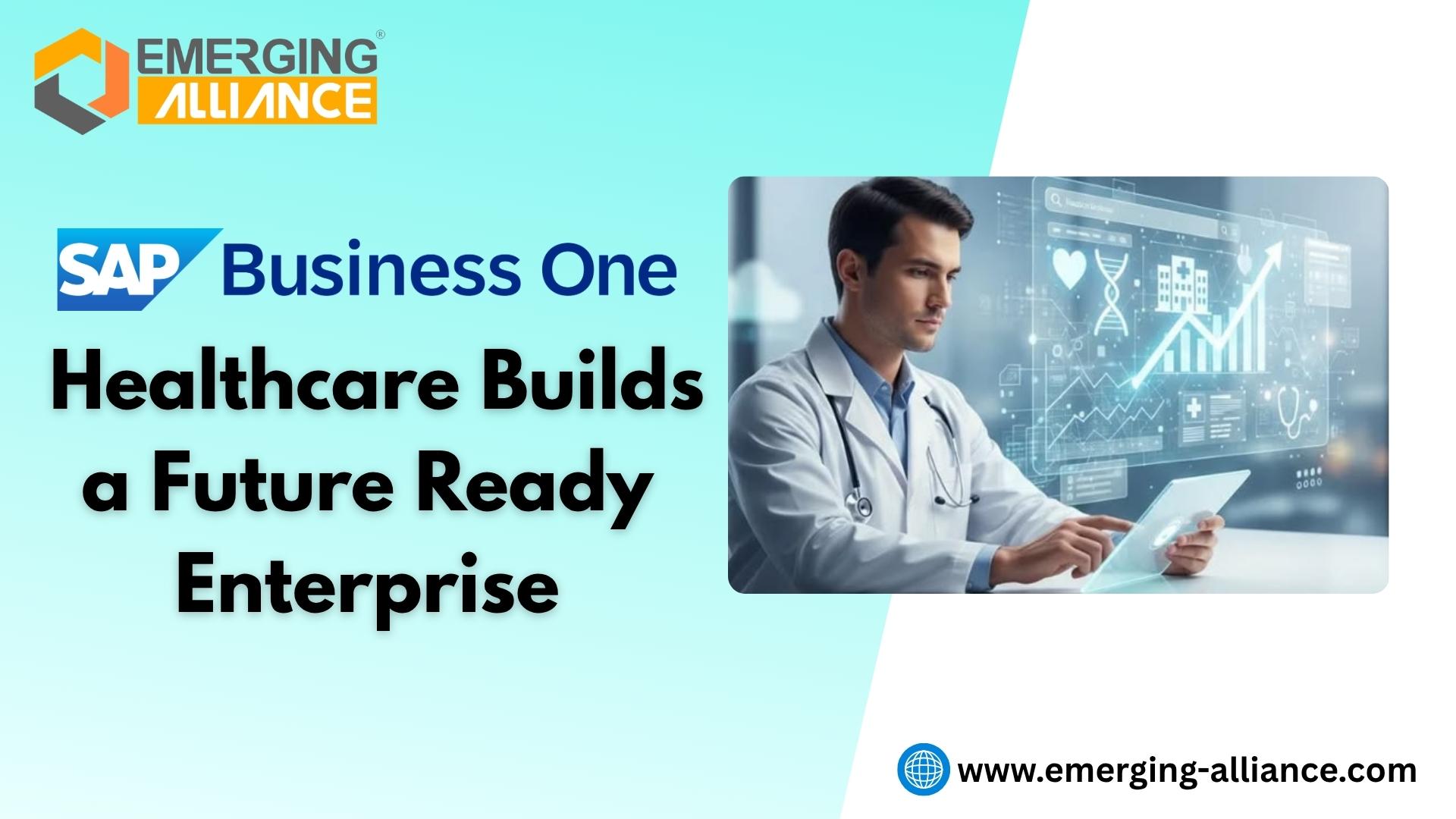 SAP Business One healthcare dashboard showing patient data, financial insights, and operational analytics