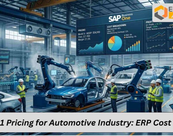 SAP Business One ERP dashboard for automotive industry pricing and cost management overview