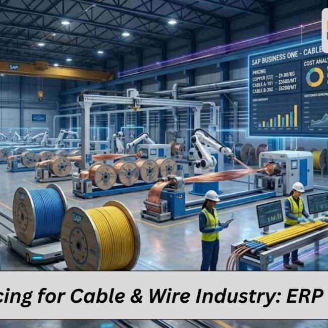 SAP B1 ERP cost dashboard for cable and wire manufacturing industry