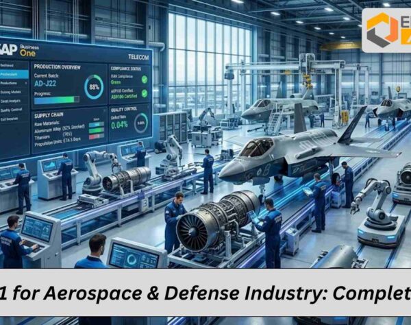 SAP B1 aerospace ERP dashboard showing production, compliance, and supply chain management tools