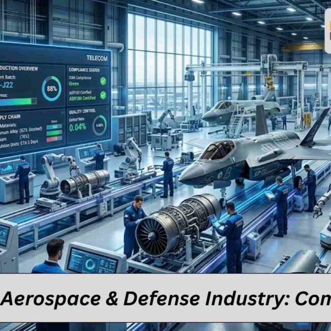 SAP B1 aerospace ERP dashboard showing production, compliance, and supply chain management tools