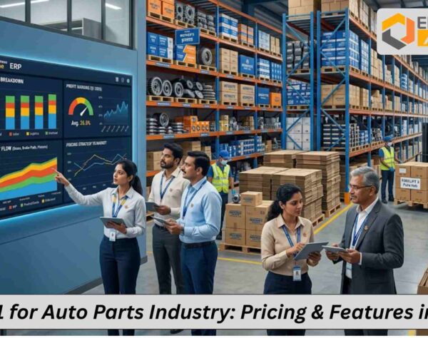 SAP B1 ERP dashboard showing inventory, sales, and pricing data for auto spare parts industry in India