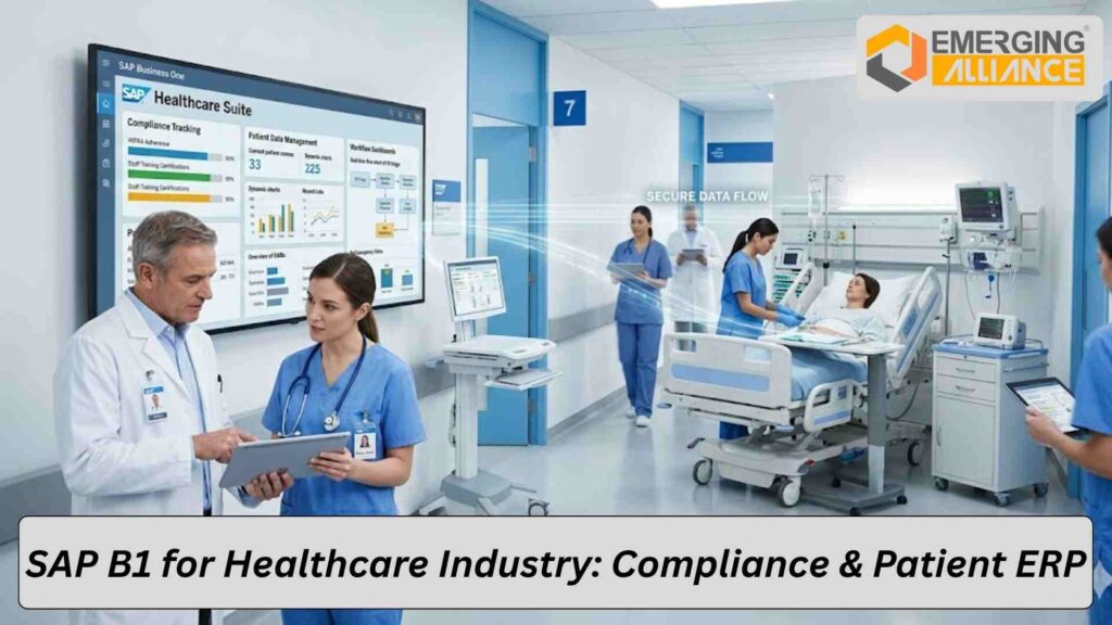 SAP B1 healthcare ERP dashboard for patient records and compliance management