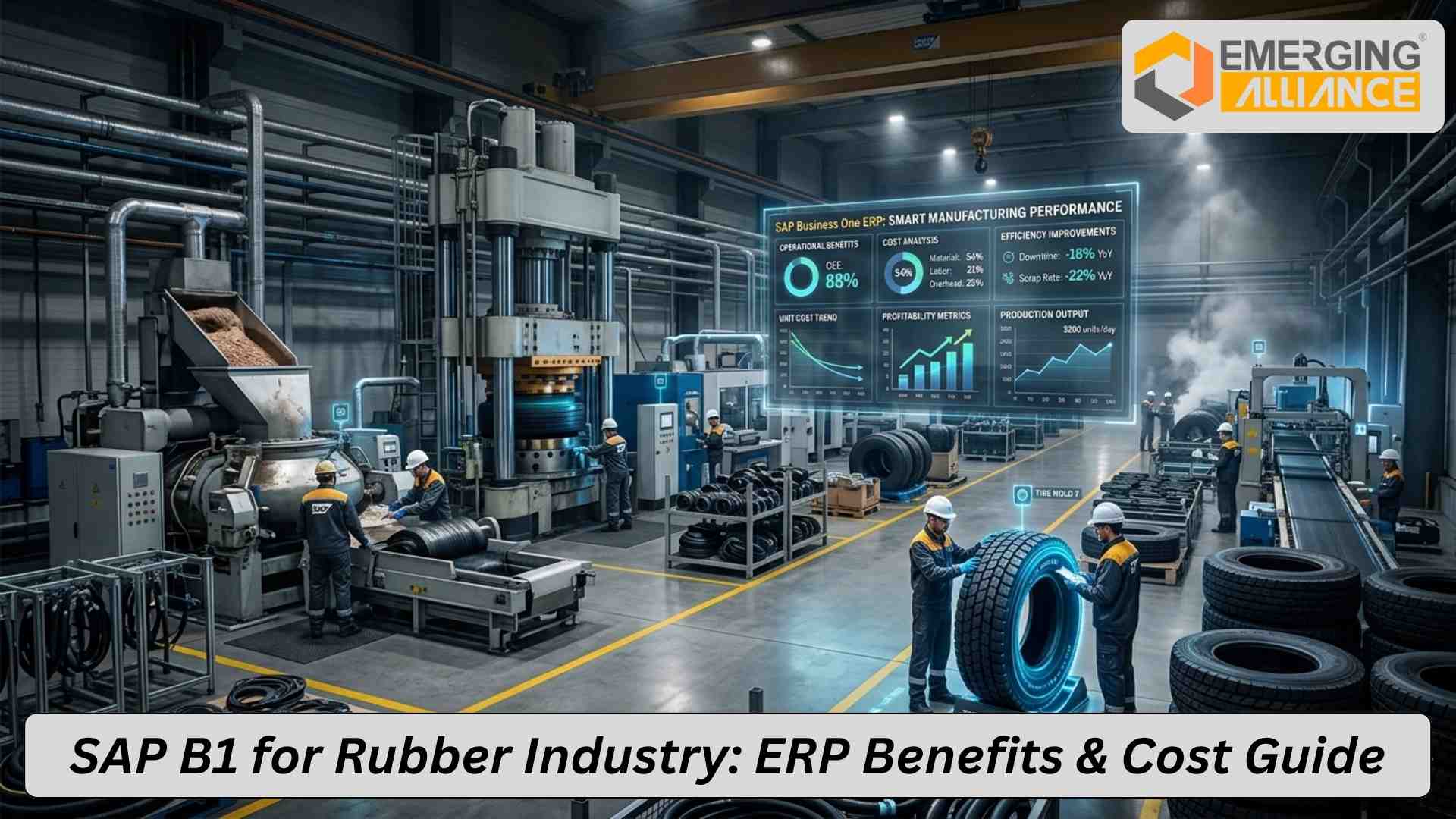 SAP Business One dashboard managing rubber industry production and inventory efficiently