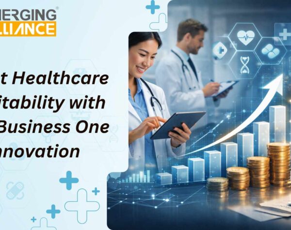 SAP Business One Healthcare dashboard showing financial management and hospital operations insights