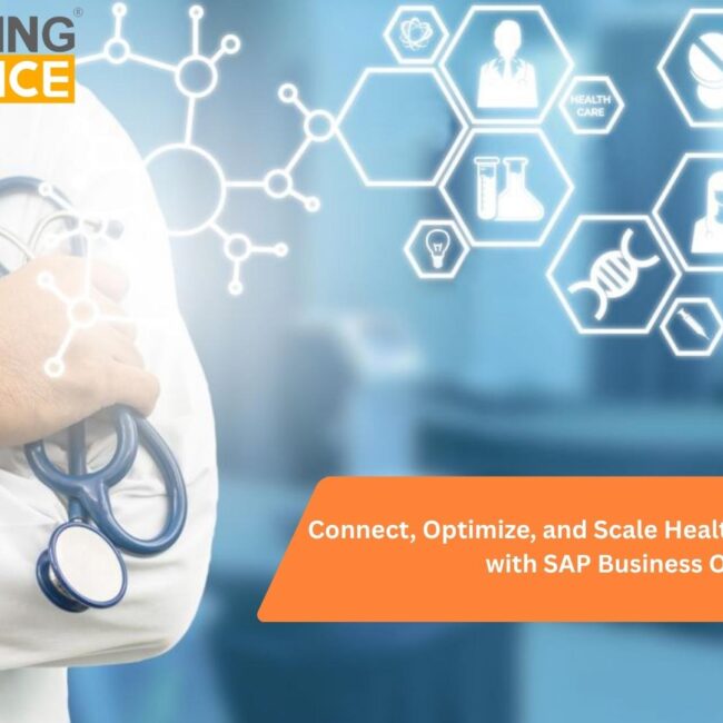 SAP Business One healthcare dashboard showing integrated finance, inventory, and patient workflows