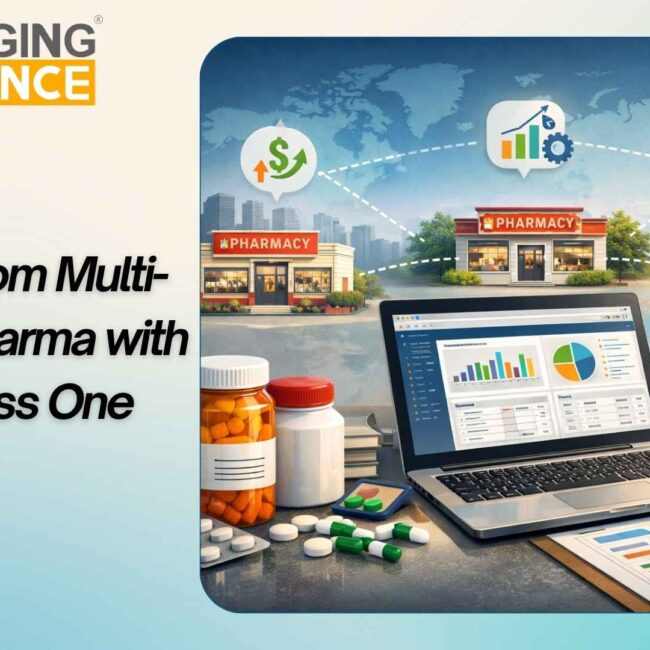 SAP Business One For Pharma dashboard showing real-time visibility across multiple plants, warehouses, and distribution centers