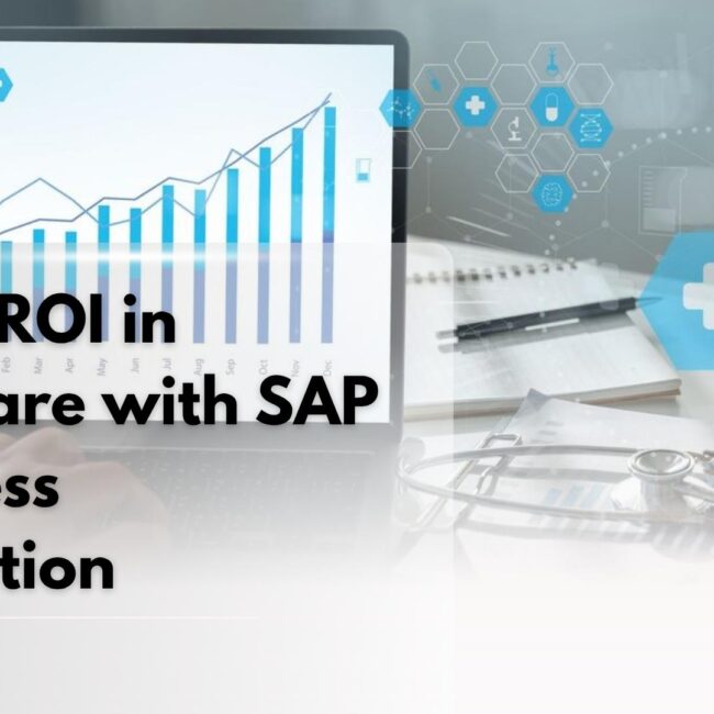 SAP B1 Healthcare dashboard showing financial analytics and automation insights