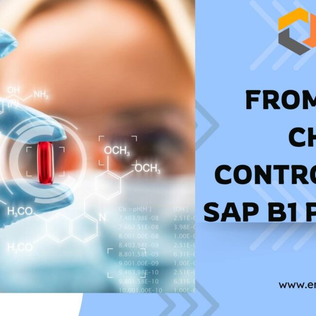 SAP B1 Pharma system showing batch traceability and manufacturing visibility