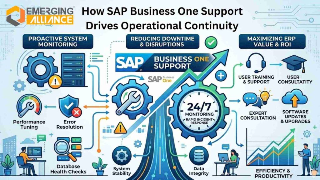 SAP Business One Support ensuring system uptime, data accuracy, and seamless workflows